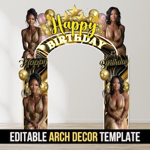 Birthday Entrance Arch, Welcome Decor, Editable Template Birthday Party Decor, Digital File Download Backdrop Banner, Birthday Sign Arch
