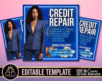 DIY Tax Class Flyer, Tax Services, Editable Template, Canva Flyer, Tax Preparation Credit Repair Tax Credit Repair Flyer, Social Media Post