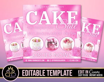 Plantilla de volante HORNEAR POSTRE, Pastel Postre Dulces Dulce canva Panadería, folleto de venta de horneado, postres Sweet Treat Bake Baking Cookies Cupcakes