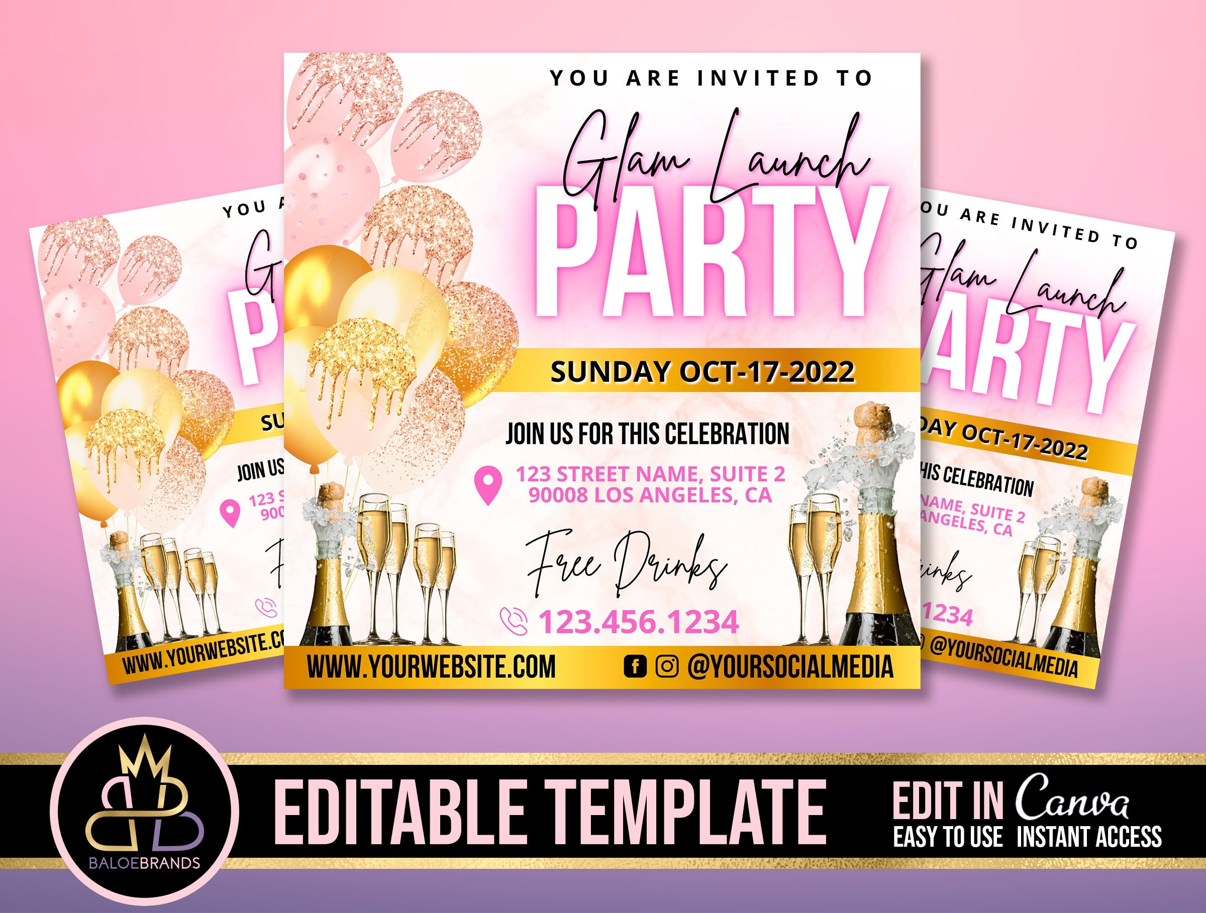 Launch Party Grand Opening Event Flyer DIY Flyer Template Etsy