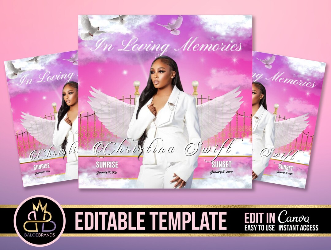Memorial Funeral Announcement Flyer, Funeral Announcement Template