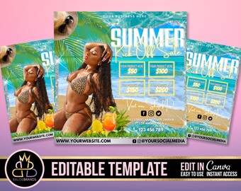 Summer Sale Flyer, Instagram Flyer, Social Media Flyer, Sale Summer, Editable Template Canva Template Summer Sale Beauty Summer Beach Sale