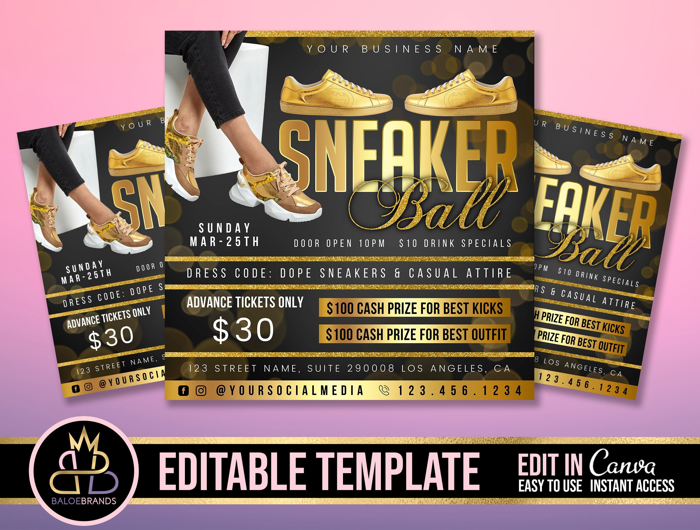Editable Sneaker Ball Gala Sneaker Ball Invite Sneaker Ball Etsy