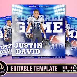 Football Flyer, Basketball Sport flyer, editable Canva sport template, Senior Sport Football basketball Game template, football sport poster