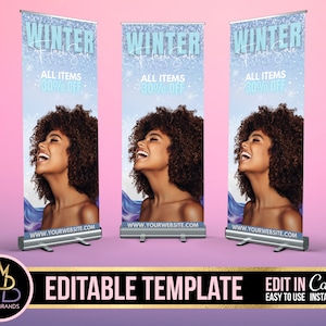 Retractable Banner Template Canva, Roll Up Banner Editable Template, DIY Retractable Banner, Pop Up Banner Christmas Banner Christmas Sign