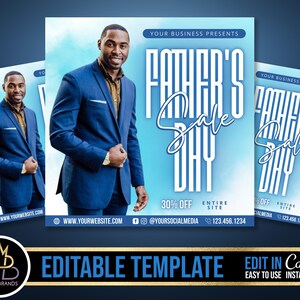 Father&#39;s Day Sale Flyer, Fathers day Editable Social Media Flyer, DIY Canva Template, Father Fathers Dad Sale Flyer Best Dad Flyer Fathers