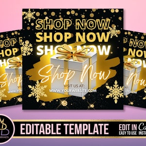 Christmas Sale Flyer, Christmas Flyer, Holiday instagram social media Flyer, Holiday Flyer, Sale Flyer, Shop Now, Flash Sale Holiday Xmas