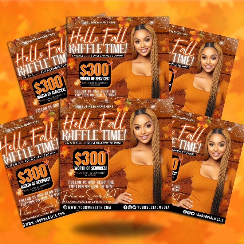 GIVEAWAY Fall Flyer Template, Canva Template, DIY Social Media Flyer ...