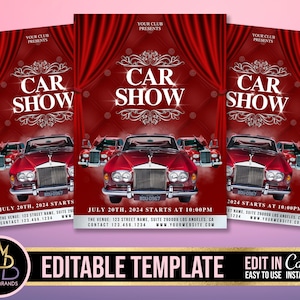 Auto Business Event, Editable Social Media Flyer, Car Show Event Invitation, Car Sale Template Flyer, DIY Canva Event Flyer, Car Party Show