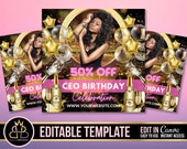 Editable Social Media Flyer, DIY Canva Template, Editable Canva Template, Birthday CEO flyer, Sale Template Edit yourself, Instant Download