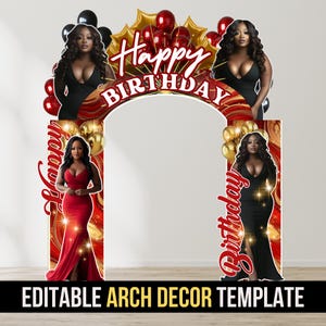 Birthday Entrance Arch, Welcome Decor, Editable Template Birthday Party Decor, Digital File Download Backdrop Banner, Birthday Sign Arch