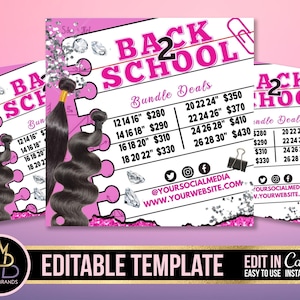 BACK TO SCHOOL flyer, diy social media flyer, Canva template, diy back 2 school social media post, back to school, Sale flyer template