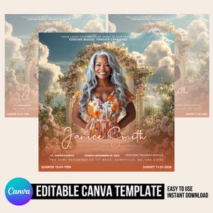 Memorial Funeral Announcement Flyer, Funeral Announcement Template, Funeral Invite Invitation, Rest In Peace Editable Flyer Loving Memory