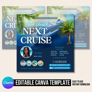 Cruise trip Flyer, Cruise Vacation Business Trip Template Boat Yacht Invitation Editable Canva Invite Party Invitation birthday Social Media