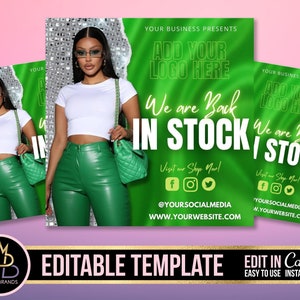 Restock Flyer, DIY Editable Canva Template, Restock Alert New items Flyer, Beauty Brand Flyer, Text Message Flyer, Lash hair Flyer Boutique