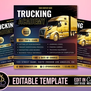 Trucking Services Flyer, Trucking Dispatch, Coaching Flyer, Webinar flyer, Trucking Business, Truck Academy Flyer, Trucking Flyer, Business
