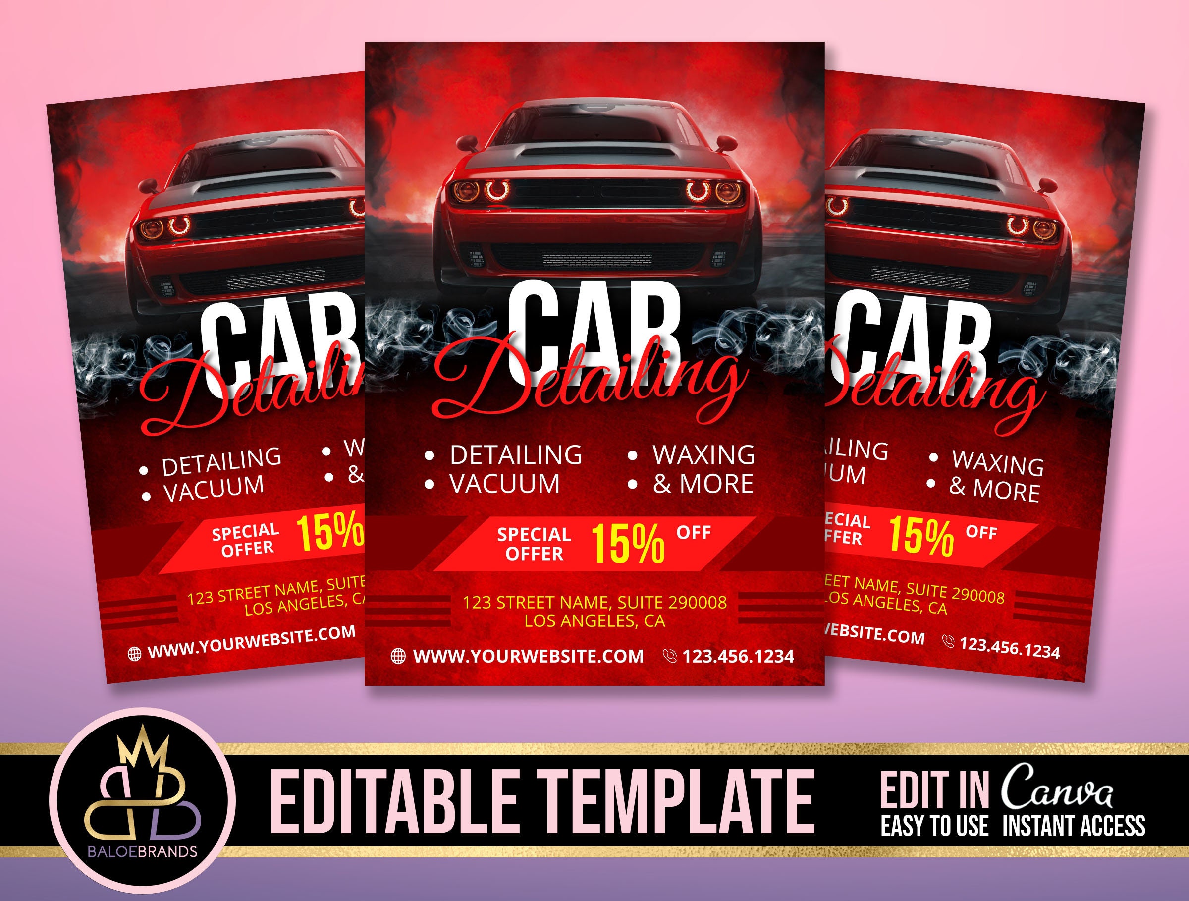 Car Wash Flyer Editable Template Car Detailing Flyer Car - Etsy