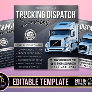 Trucking Services Flyer, Trucking Dispatch, Coaching Flyer, Webinar flyer, Trucking Business, Truck Academy Flyer, Trucking Flyer, Business