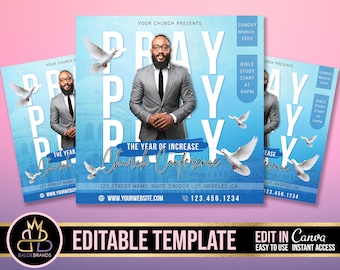 Church Conference Flyer, Editable Template, DIY Church Service Flyer, Sunday Pastor Service Invite, Church Invitation Preacher Church