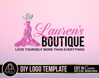 BOUTIQUE LOGO TEMPLATE, Canva Template, Editable Logo, Canva Logo, store logo, Logo design, Premade logo, Logo Template Boutique Logo Diy