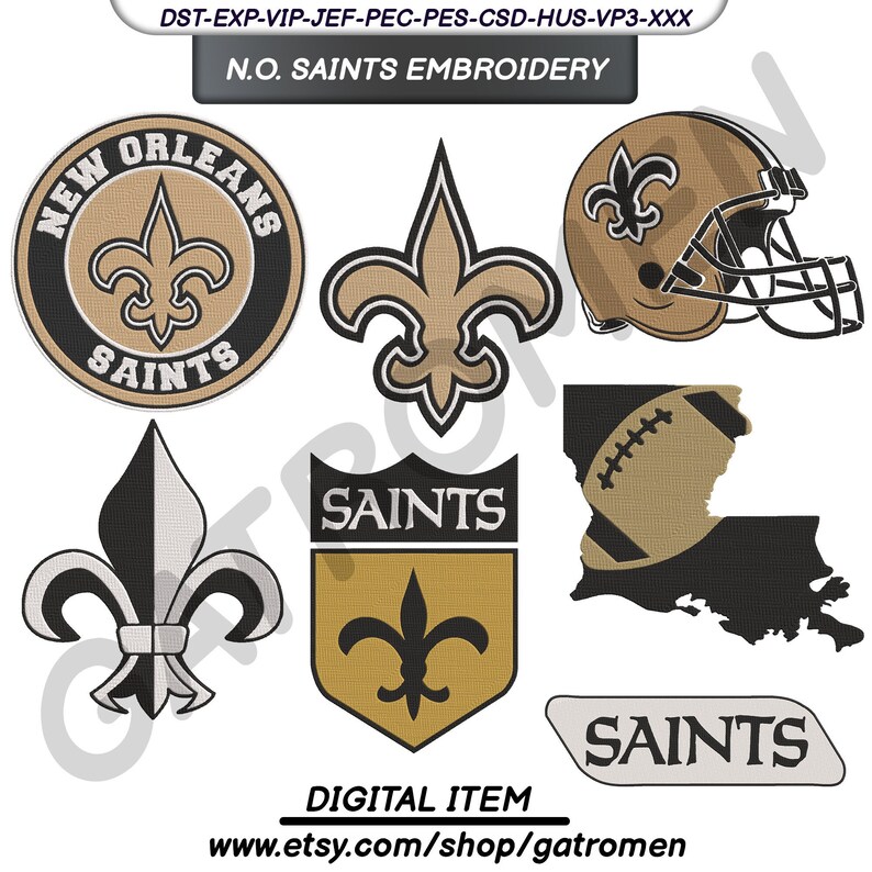 New Orleans Saints Embroidery NFL Digital File Football Etsy New orleans saints embroidery nfl digital file football
