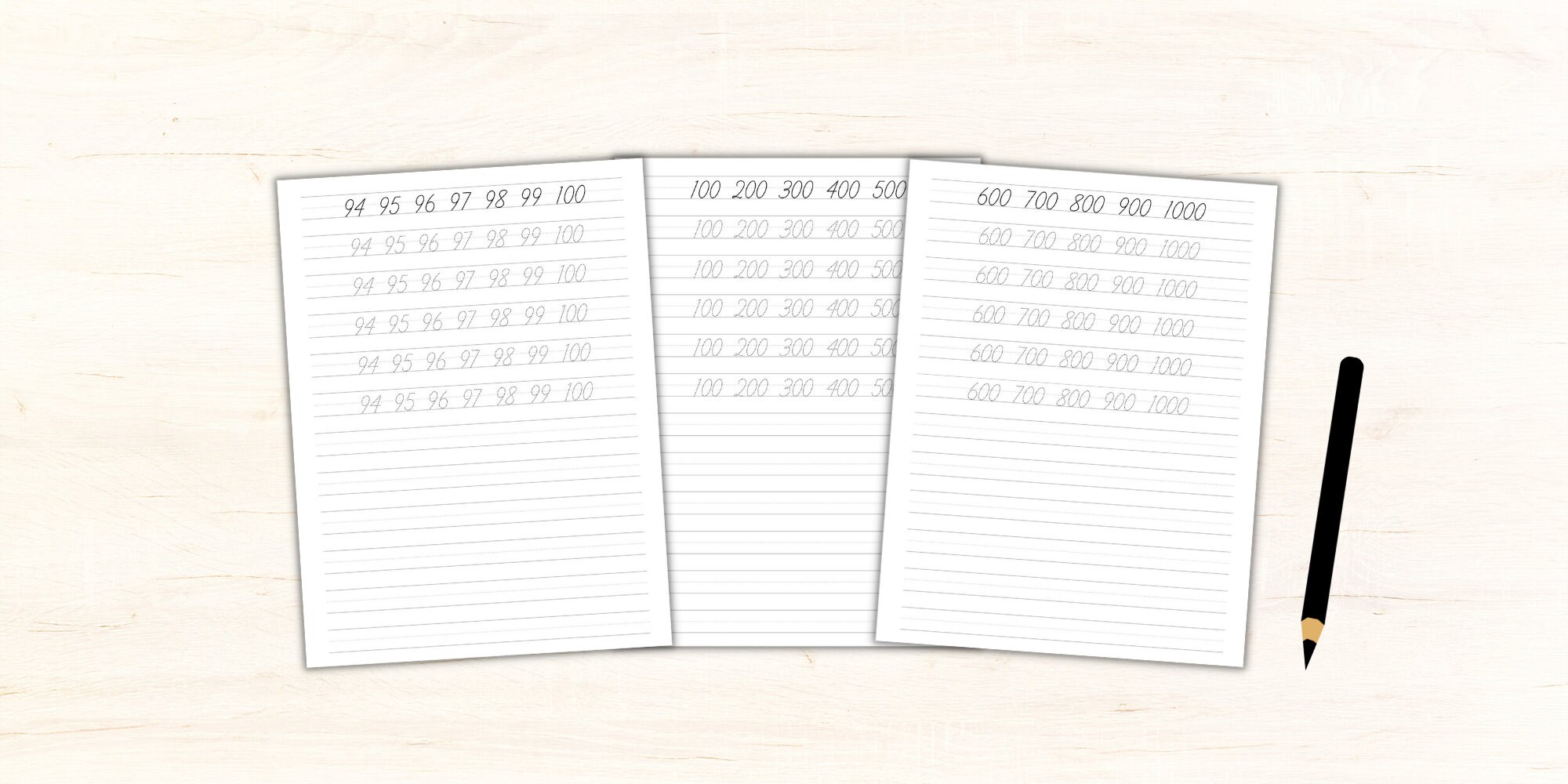 Learn to Write Numbers in Cursive. Cursive Handwriting Practice Sheets ...