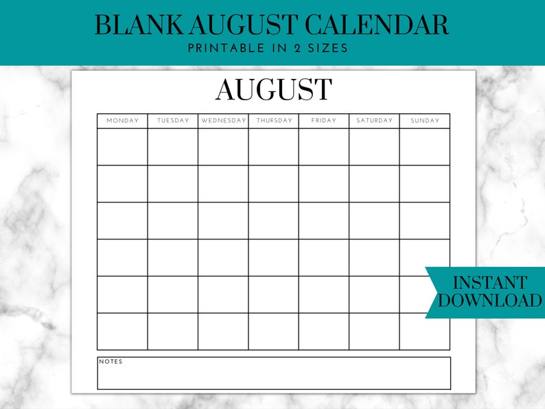 August Printable Calendar Blank Calendar Printable Printable Calendar August Printable Calendar Blank Calendar Printable Printable Calendar