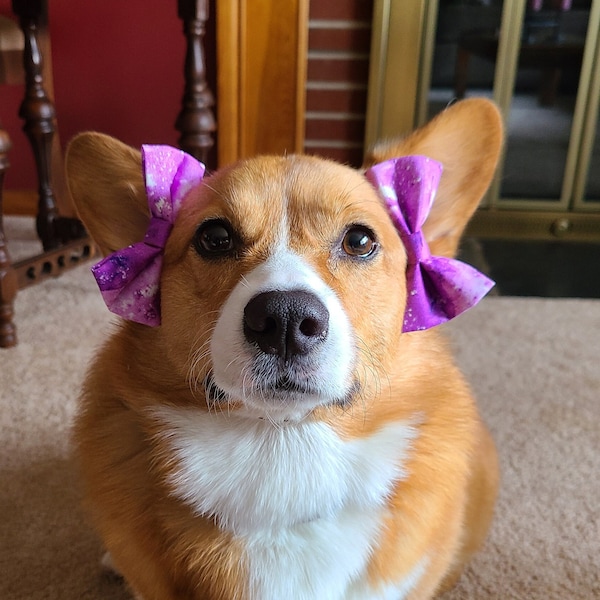 Christmas Dog Bows Ear Etsy