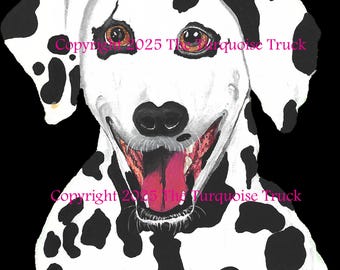 Black and White Dalmatian Dog with Transparent Background DIGITAL DOWNLOAD