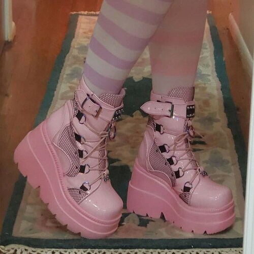 pink goth shoes