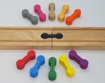 10 connecteurs Dogbone pour voie ferrée en bois (compatibles Brio / IKEA / BigJigs)