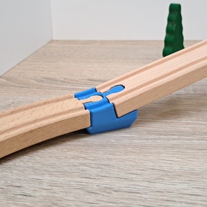 Angled Duplo to Wooden Train Track Adapter Bridge Ramp Support Connector image 3