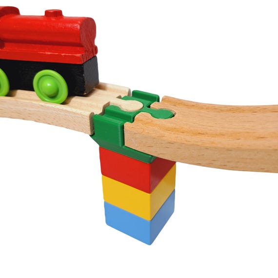 Duplo to Wooden Train Track Adapters | Bridge Support Connectors | Fits Brio, IKEA