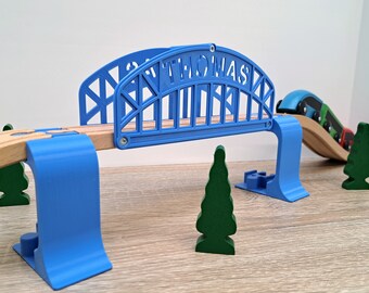 thumbnail image 2 of Wooden Train Track Suspension Bridge - Made In USA 2 of 9