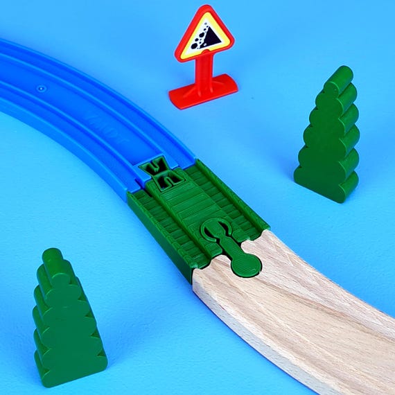 Thomas Tomy Plarail 1990s-2008 to Wooden Track Adapters x2 (Brio/Bigjigs/Ikea)
