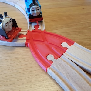 Double Track Crossover for wooden train track, compatible with Brio, Ikea, Bigjigs and more