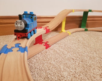 Track bridge supports for wooden train track, compatible with Brio, Ikea, Bigjigs and more - track risers / sky bridge.
