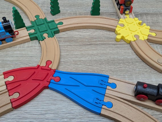 Crossroads Collection! For wooden train track, compatible with Brio, Ikea, Bigjigs and more