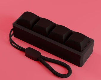 Mechanical Switch Clicky Fidget - Stealth Th w/ Strap Keyboard Switch, ASMR Fidget, Button Clicker, Stim Toy