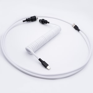 PREMADE IN STOCK - Black on White Mechanical Keyboard Cable