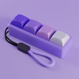 Clicky Fidget mécanique - Plus de 200 couleurs, 4 touches droites avec sangle, interrupteur à clavier, ASMR Fidget, bouton clicker, jouet de stimulation, TDAH