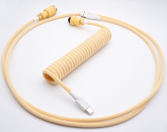 PREMADE IN STOCK - Pastel Yellow Mechanical Keyboard Cable