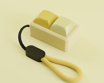 Mechanical Clicky Fidget - 105+ Colors, Th 2 Key Straight w/ Strap, Keyboard Switch, ASMR Fidget, Button Clicker, Stim Toy