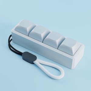 Mechaniczny przełącznik Clicky Fidget - biały z paskiem Klawiatura Switch, ASMR Fidget, przycisk Clicker, zabawka stymulująca, ADHD