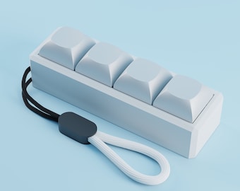 Mechanical Switch Clicky Fidget - White Th w/ Strap Keyboard Switch, ASMR Fidget, Button Clicker, Stim Toy