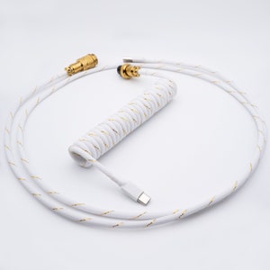 PREMADE IN STOCK - White Sparkler Mechanical Keyboard Cable