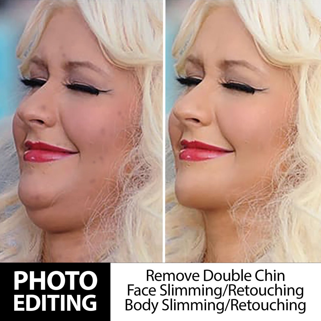 Remove Double Chin Body Slimming Face Contouring Photo Retouching