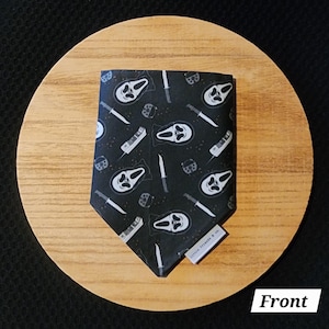 Horror Style Reversible Dog Bandana- Scary Caller and Tools