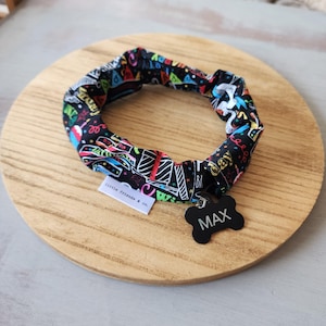 Scrunchie Style Dog Collar Cover, Dress Up Your Pup&#39;s Collar.