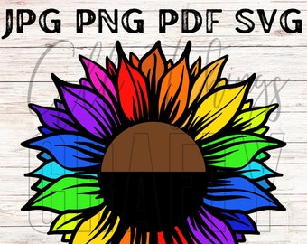 LGBTQIA+ Pride SVG, Philly Pride Flag SVG, Rainbow Flower Digital Files